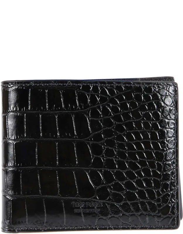 Shiny Printed Croc Leather Wallet