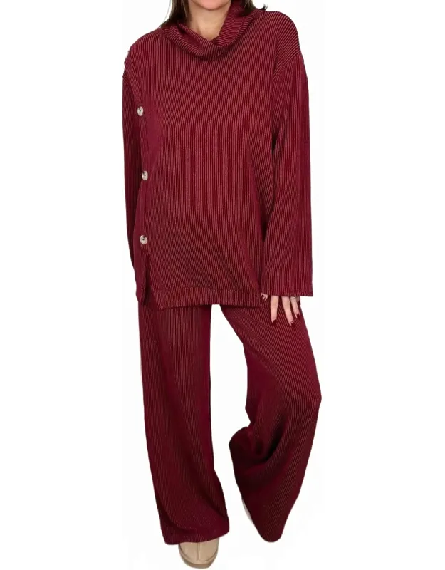 Soft Moments High-rise Ribbed Wide Leg Pants Set