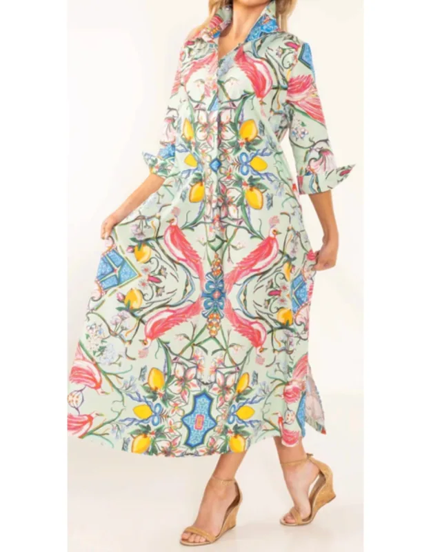 Chinois Shirt Midi Dress