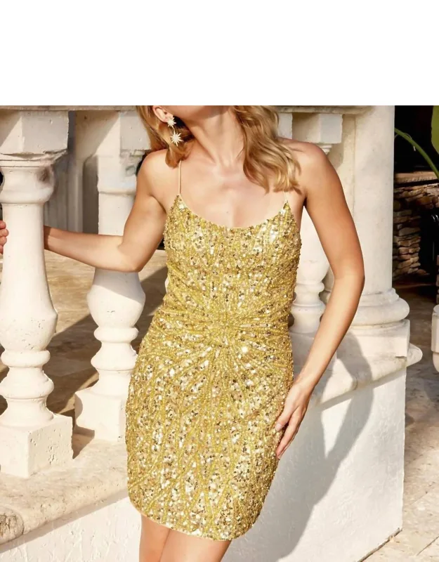 Sequin Embellished Fitted Short Dress