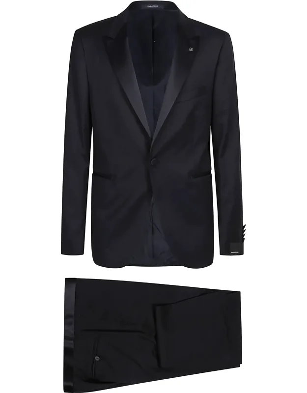 Virgin Wool Satin Accent Two-piece Suit