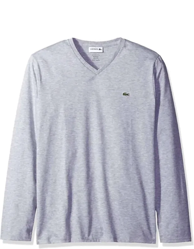 Long Sleeve Jersey Pima V Neck T-shirt