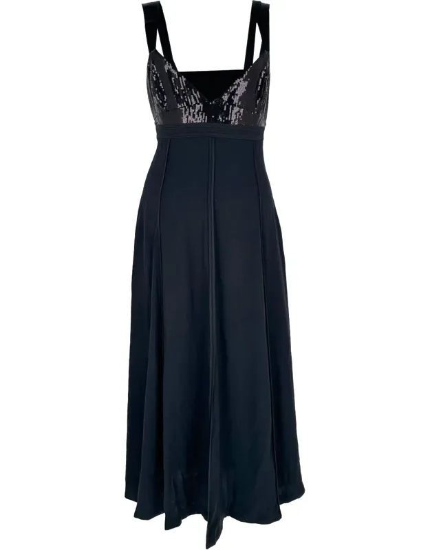 Sequin Bustier Midi Dress