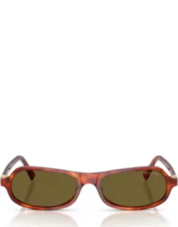 Havana Regard Acetate Geometric Sunglasses