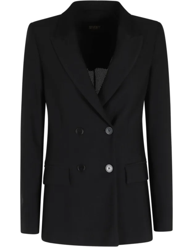 Technical Mesh Double-breasted Blazer