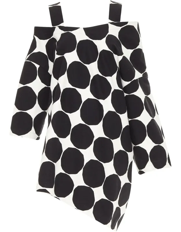 Polka Dot Asymmetric Dress