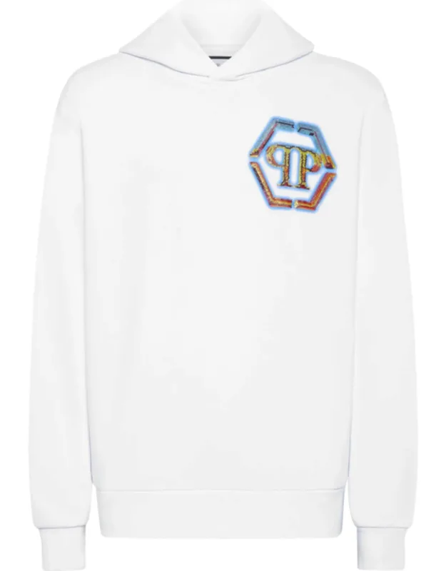 Hoodie Sweatshirt With Soft Cotton Blend Fleece And Iconic Rhinestoned Monogram