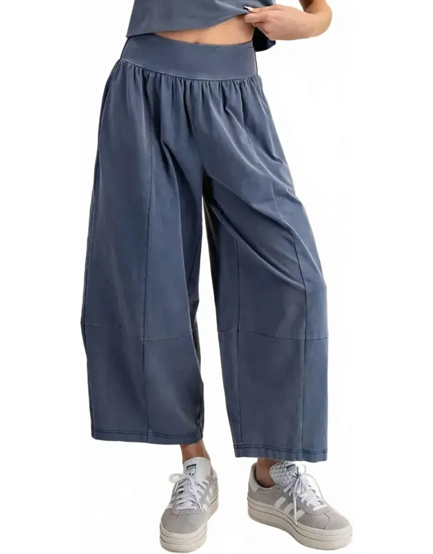Mineral Washed Wide Leg Pants