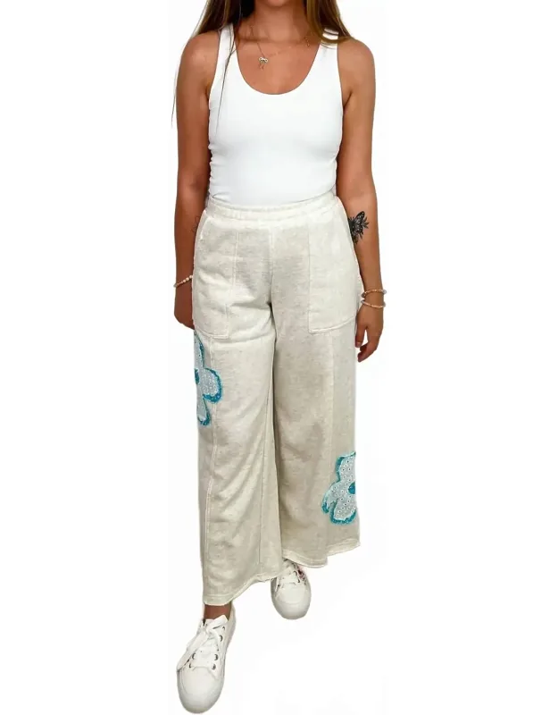 Modern Bloom High-rise Cotton Blend Wide Leg Pants