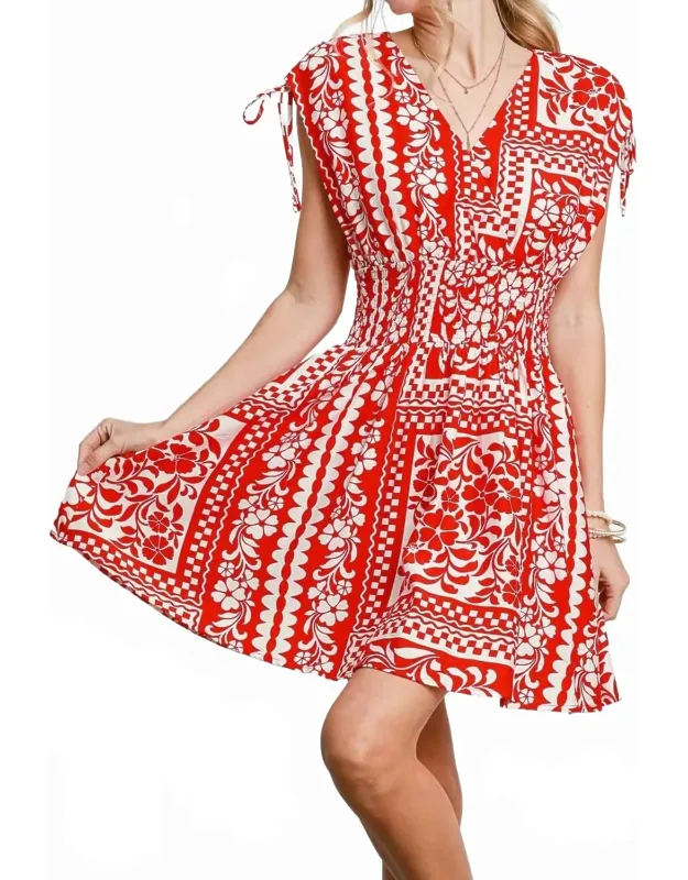 Smocked Waist Mini Dress