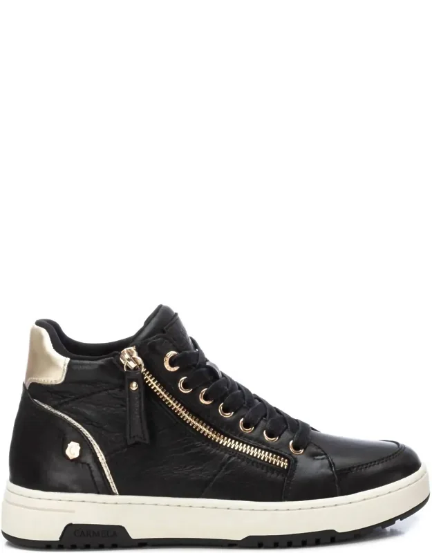 Leather High Top Sneakers