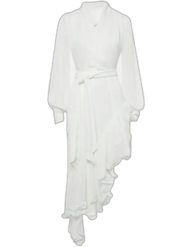 Chiffon Ruffled Asymmetric Dress