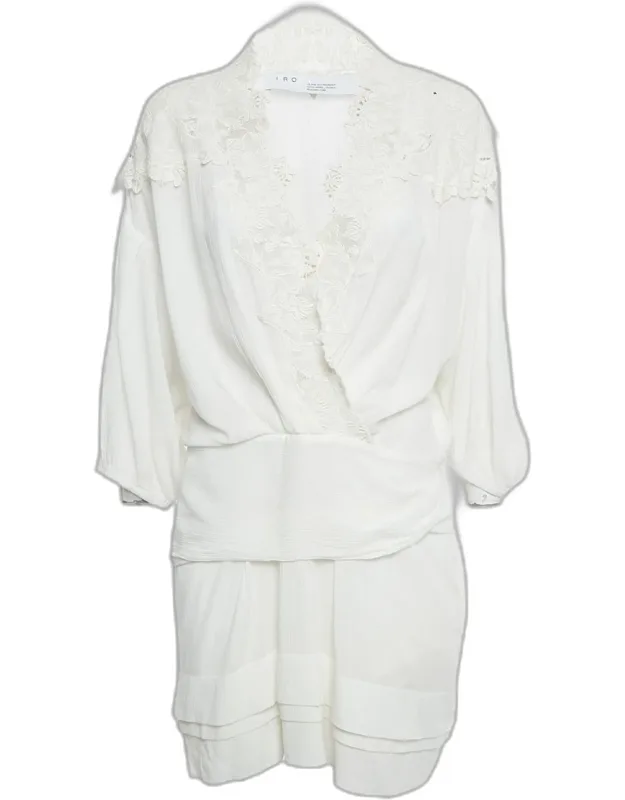 Lace Trim Cotton Mini Dress