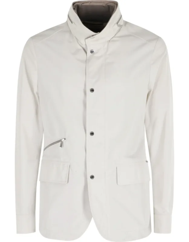 Concealed-hood Polyester Jacket