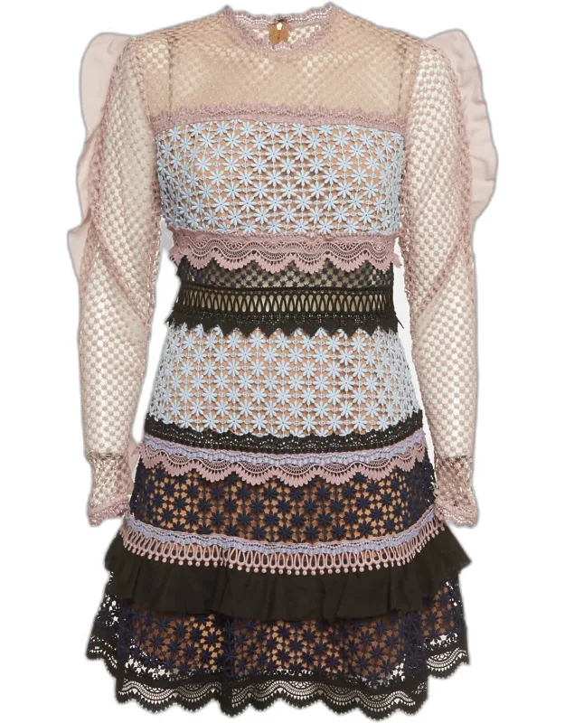 Guipure Lace Ruffled Bellis Dress