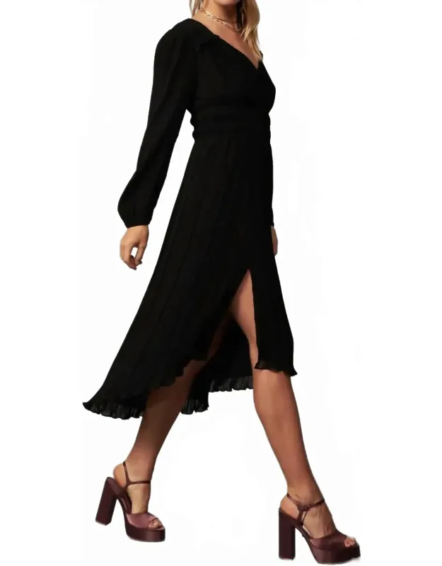 Pleated Midi Dress