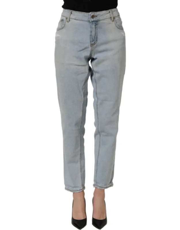 High Waist Tape Cotton Stretch Jeans (pre-owned)