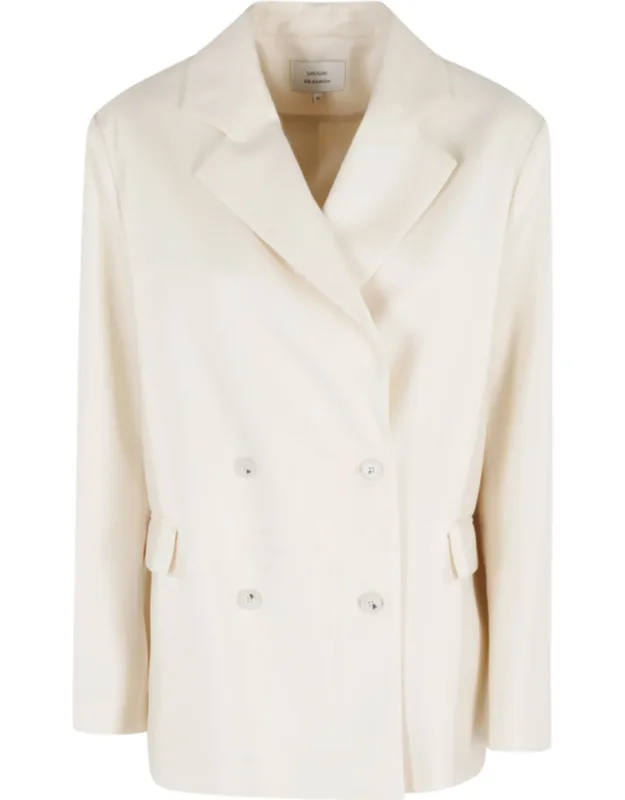Tailored Double-breasted Wool Blazer