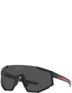Sunglasses Shield Rimless, Rubber Frame And Dark Grey Lens