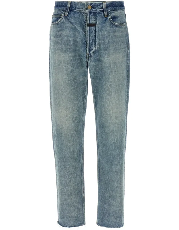 Fear Of God Cotton Straight-leg Jeans - Classic 5 Pocket, Leather Logo Patch