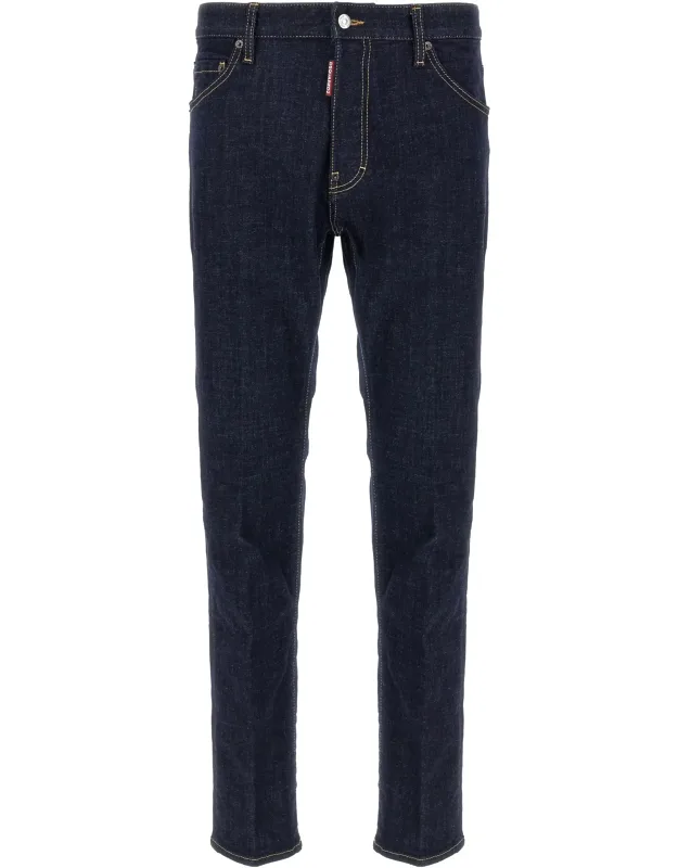Dsquared² Cotton Slim Fit Jeans With Used-effect And Maxi Leather Logo Tag
