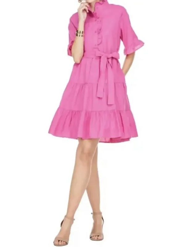 Ruffled Tiered Short Sleeve Dress