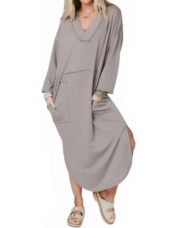 Meadow Long Sleeve Slit Maxi Dress
