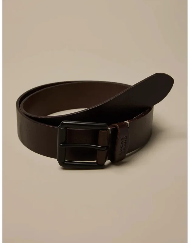 Roller Buckle Leather Belt