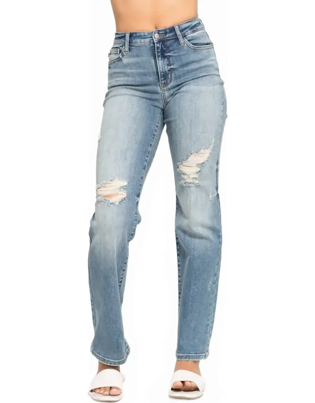 High Waisted Dad Straight Jeans