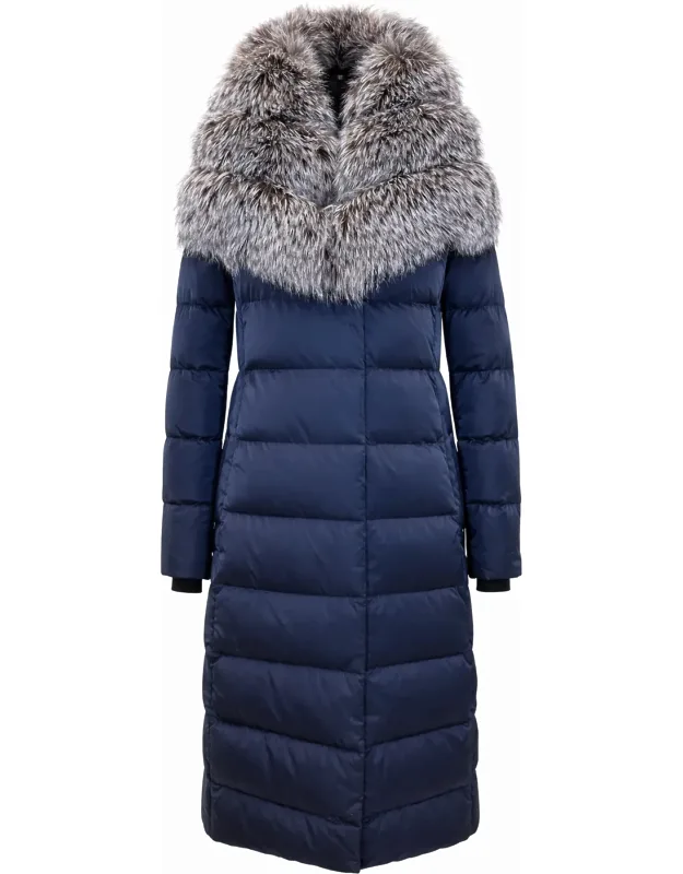Kaimana Genuine Fox Fur Trim Premium Down Coat
