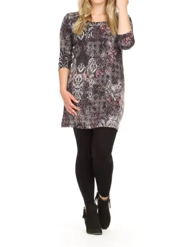 Global Print Sweater Dress