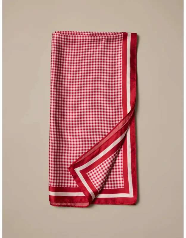 Silky Gingham Scarf