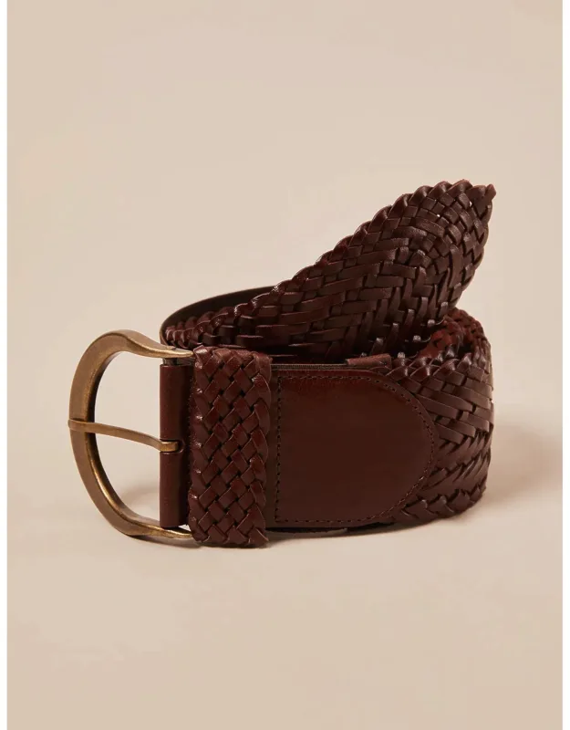 Wide Woven Waist Belt