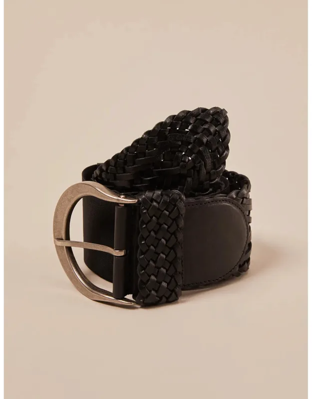 Wide Woven Waist Belt