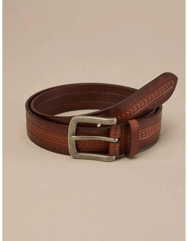 Leather Chevron Belt
