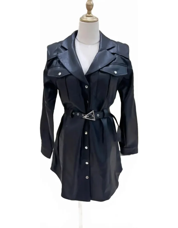 Myra Leather Jacket Dress