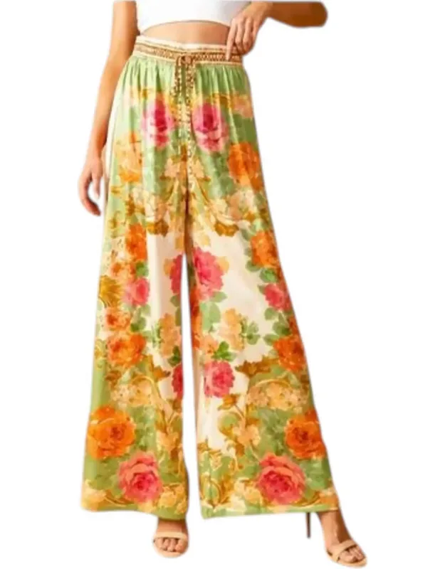 Floral Wide Leg Boho Pants