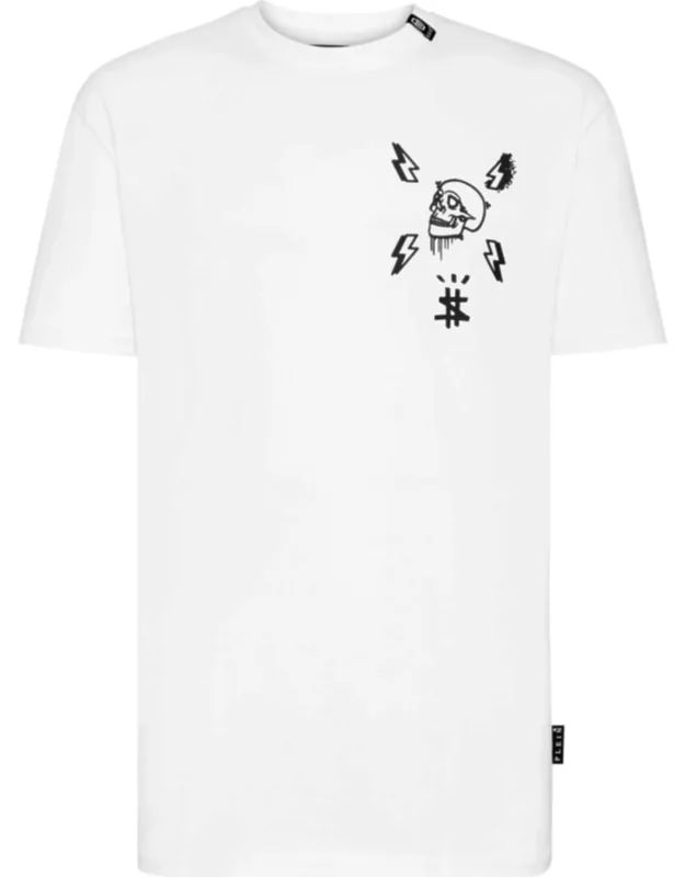 T-shirt With Round Neck And Skull Print