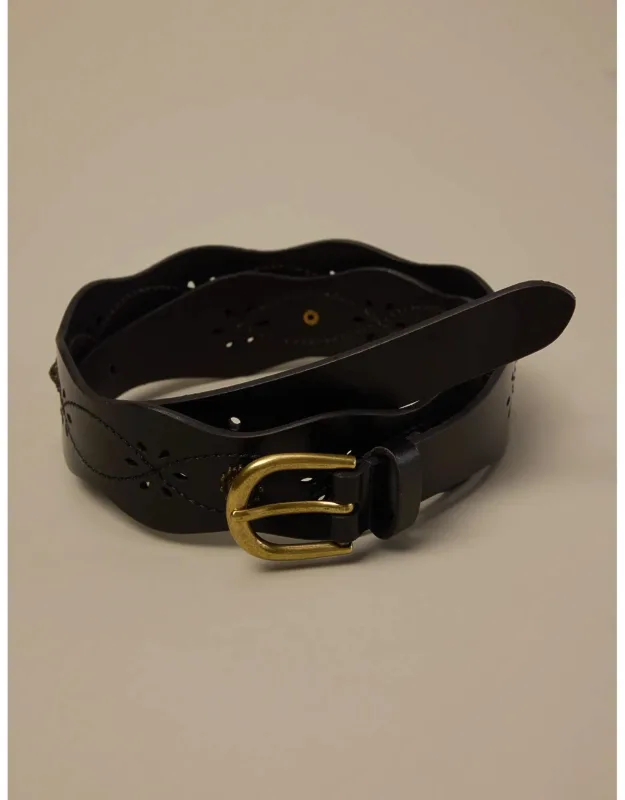Scalloped Leather Belt