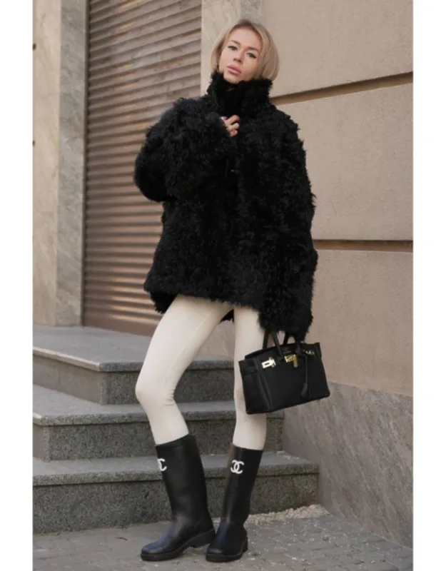 Genuine Tigrado Curly Shearling Coat