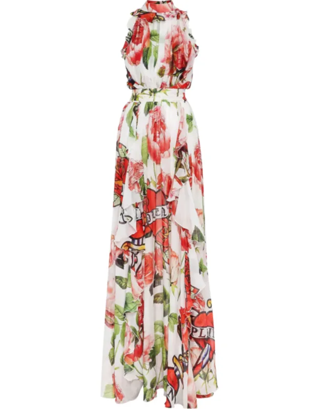 Silk Chiffon Long Dress