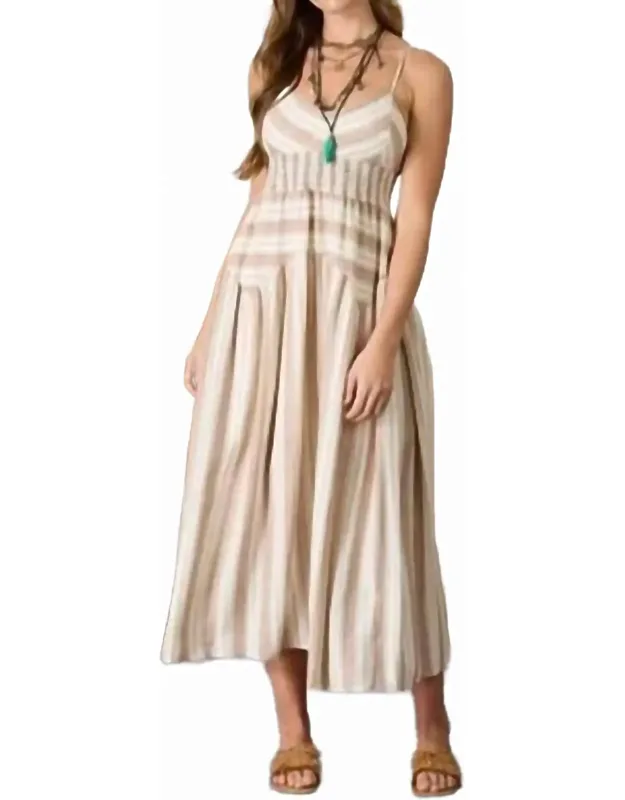 Multi Pattern Spaghetti Strap Midi Dress