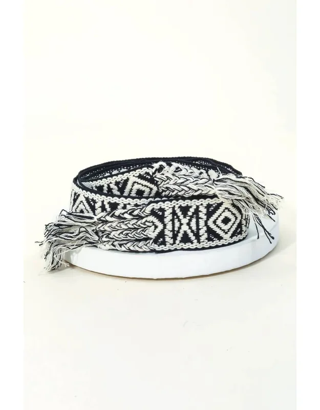 Boho Pattern Embroidered Braided Belt