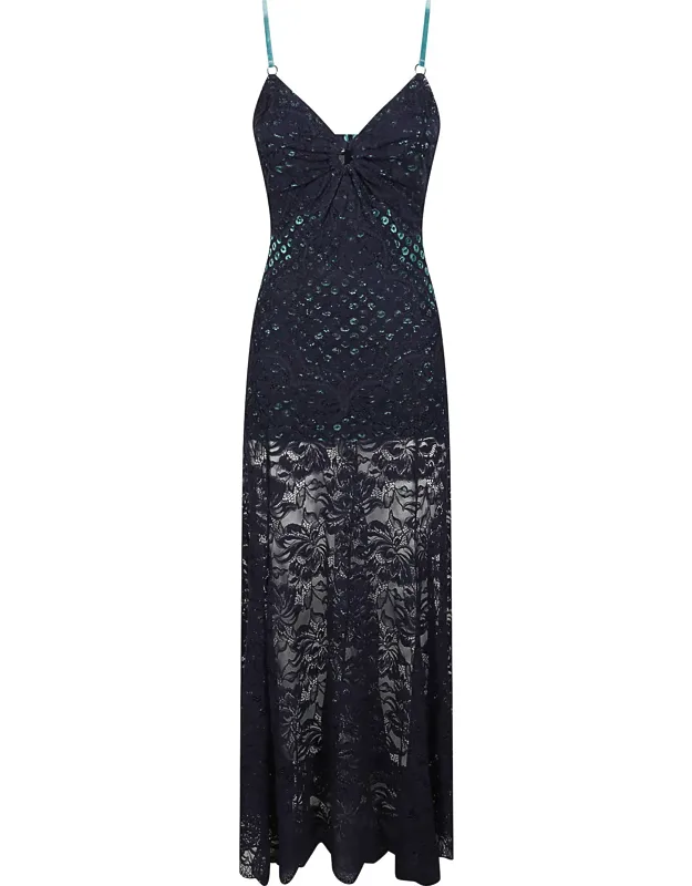 Lace Midi Dress With Sweetheart Neckline