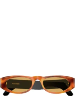 Havana Linea V Logo Recycled Acetate Cat-eye Sunglasses