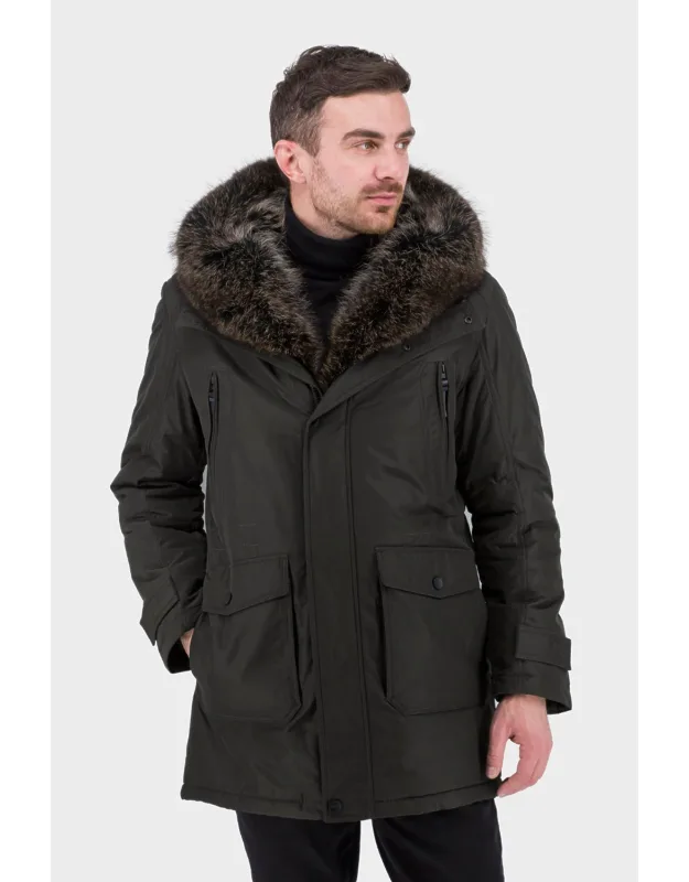 Genuine Fur Trim Camel Hair Fill Parka