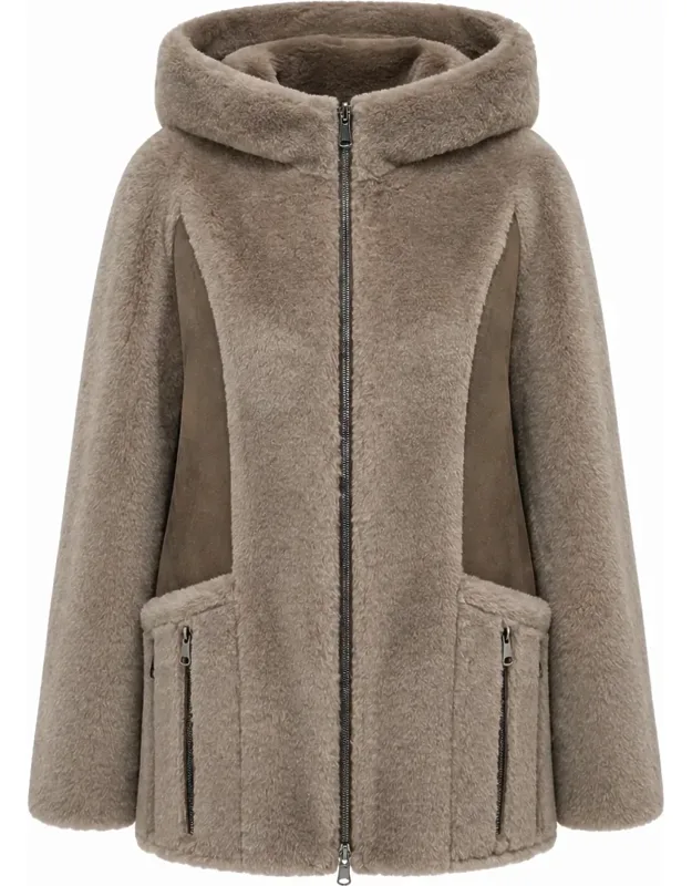 Reversible Faux Fur-suede Hooded Jacket