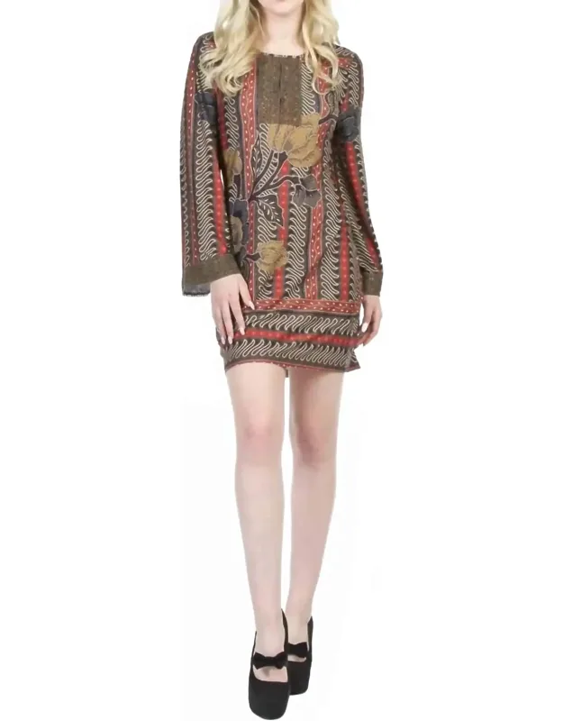 Bali Print Lace Fringe Dress