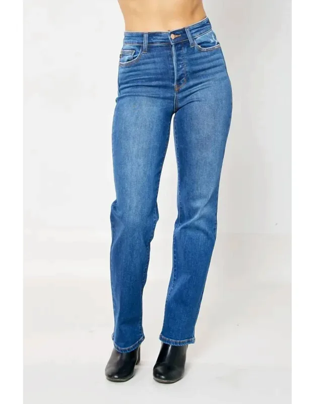 Joni Hidden Button Fly Dad Jeans
