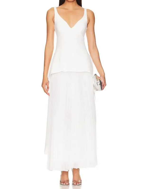Pleat Contrast Dress